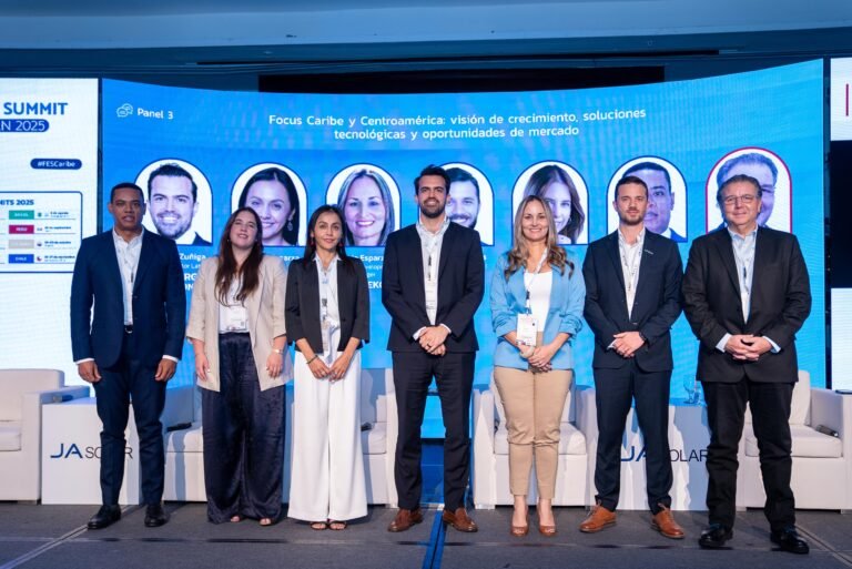 viceministro Gaddis Corporán Segura, el panel contó con la participación de Fernando Zuñiga (MPC Energy Solutions), Romina Esparza Almaraz (Black and Veatch), María Esparza (Aggreko), Ignacio Mesalles (JA Solar